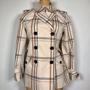 Coach Plaid Trench Coat Jacket